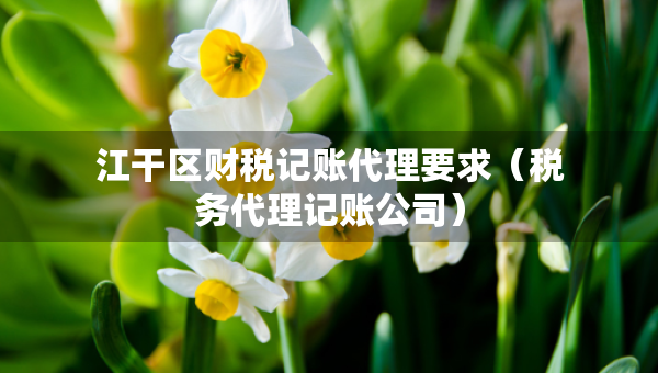 江干區(qū)財(cái)稅記賬代理要求（稅務(wù)代理記賬公司）