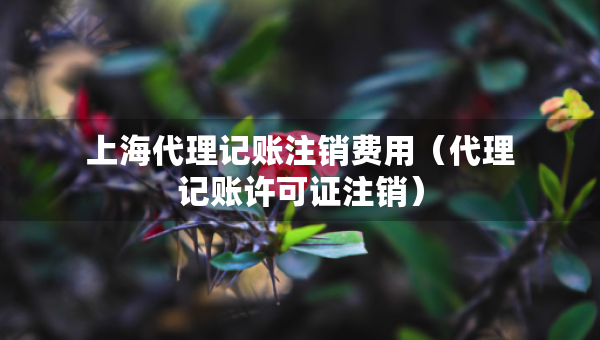 上海代理記賬注銷費用（代理記賬許可證注銷）