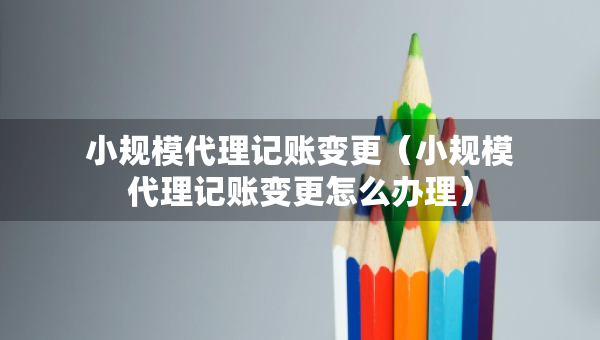 小規(guī)模代理記賬變更（小規(guī)模代理記賬變更怎么辦理）