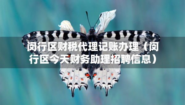 閔行區(qū)財稅代理記賬辦理（閔行區(qū)今天財務(wù)助理招聘信息）
