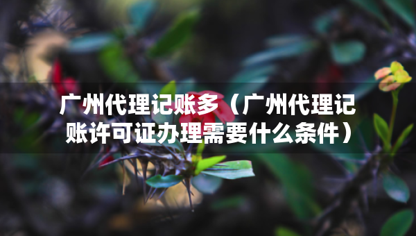 廣州代理記賬多（廣州代理記賬許可證辦理需要什么條件）