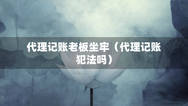 代理記賬老板坐牢（代理記賬犯法嗎）