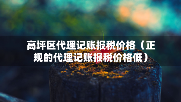 高坪區(qū)代理記賬報(bào)稅價(jià)格（正規(guī)的代理記賬報(bào)稅價(jià)格低）
