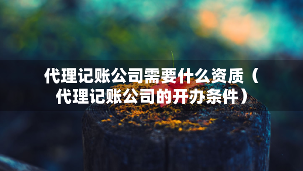 代理記賬公司需要什么資質（代理記賬公司的開辦條件）