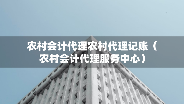 農(nóng)村會(huì)計(jì)代理農(nóng)村代理記賬（農(nóng)村會(huì)計(jì)代理服務(wù)中心）