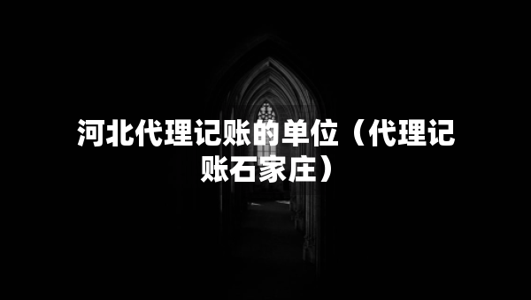 河北代理記賬的單位（代理記賬石家莊）