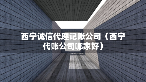 西寧誠信代理記賬公司（西寧代賬公司哪家好）