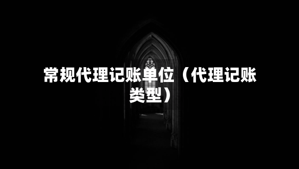 常規(guī)代理記賬單位（代理記賬類型）