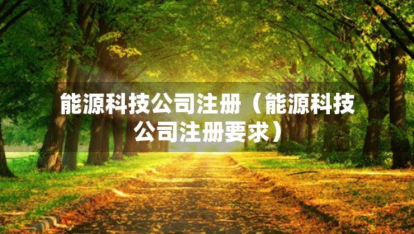 能源科技公司注冊（能源科技公司注冊要求）