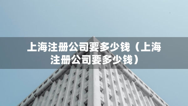 上海注冊公司要多少錢（上海注冊公司要多少錢）