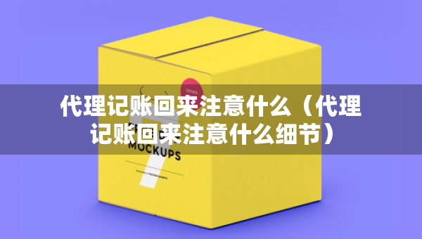 代理記賬回來注意什么（代理記賬回來注意什么細(xì)節(jié)）