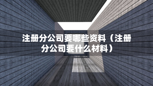 注冊分公司要哪些資料（注冊分公司要什么材料）
