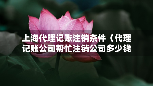 上海代理記賬注銷條件（代理記賬公司幫忙注銷公司多少錢）