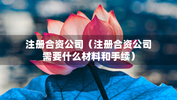 注冊合資公司（注冊合資公司需要什么材料和手續(xù)）