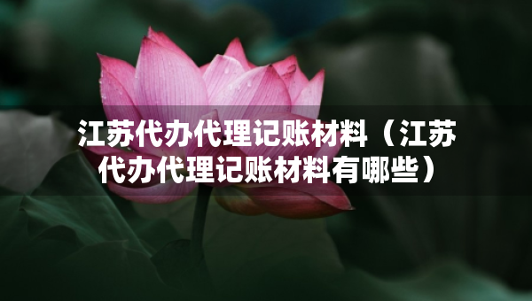江蘇代辦代理記賬材料（江蘇代辦代理記賬材料有哪些）