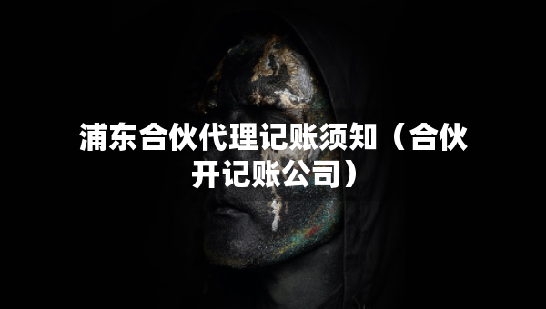 浦東合伙代理記賬須知（合伙開記賬公司）
