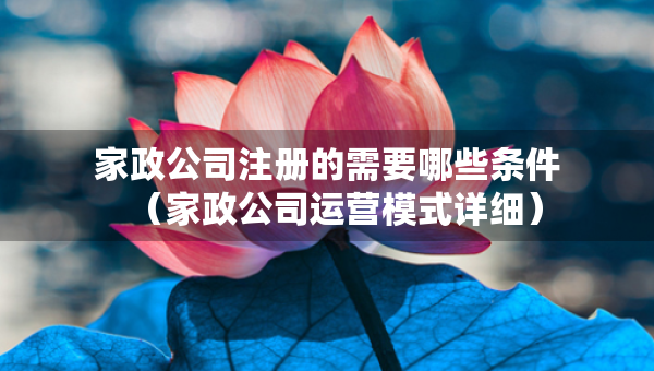 家政公司注冊的需要哪些條件（家政公司運營模式詳細(xì)）