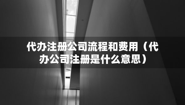 代辦注冊公司流程和費用（代辦公司注冊是什么意思）