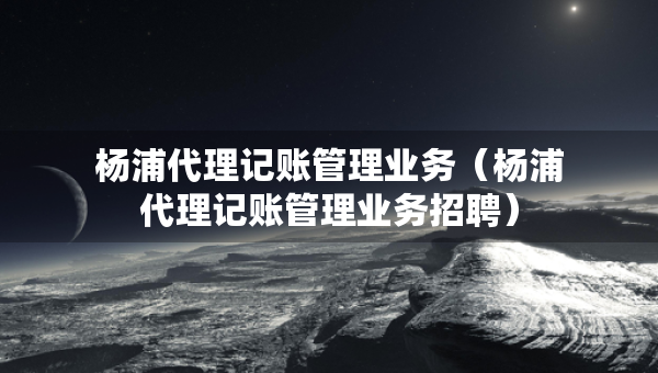 楊浦代理記賬管理業(yè)務（楊浦代理記賬管理業(yè)務招聘）