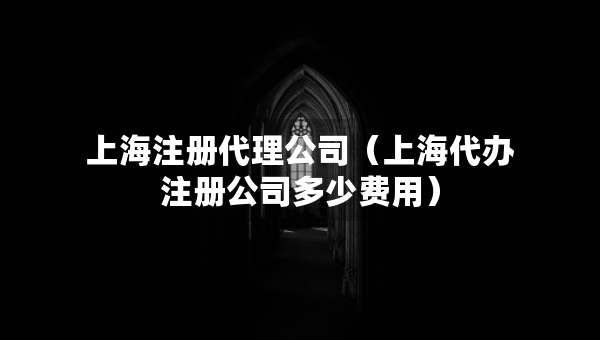 上海注冊(cè)代理公司（上海代辦注冊(cè)公司多少費(fèi)用）