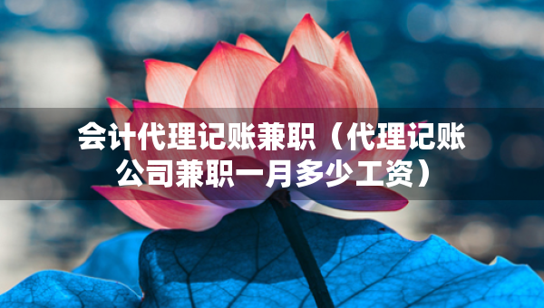 會計代理記賬兼職（代理記賬公司兼職一月多少工資）