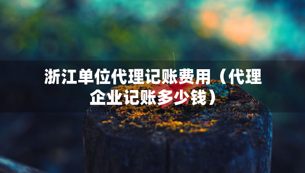 浙江單位代理記賬費用（代理企業(yè)記賬多少錢）