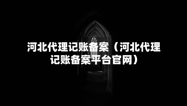 河北代理記賬備案（河北代理記賬備案平臺(tái)官網(wǎng)）