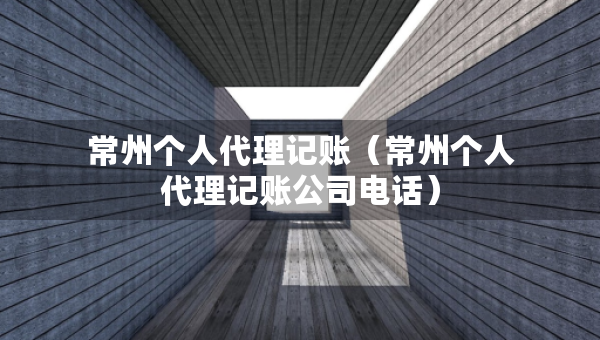 常州個人代理記賬（常州個人代理記賬公司電話）