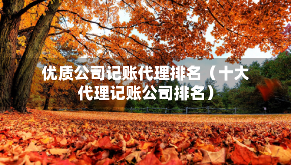 優(yōu)質(zhì)公司記賬代理排名（十大代理記賬公司排名）