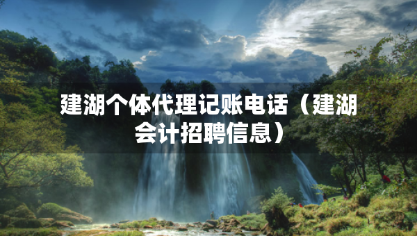 建湖個體代理記賬電話（建湖會計招聘信息）