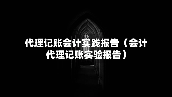 代理記賬會(huì)計(jì)實(shí)踐報(bào)告（會(huì)計(jì)代理記賬實(shí)驗(yàn)報(bào)告）