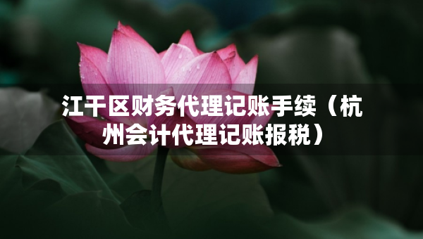江干區(qū)財(cái)務(wù)代理記賬手續(xù)（杭州會(huì)計(jì)代理記賬報(bào)稅）