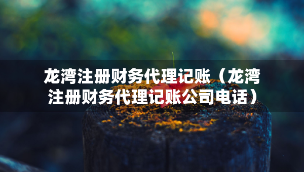 龍灣注冊財務代理記賬（龍灣注冊財務代理記賬公司電話）
