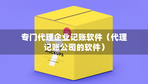 專(zhuān)門(mén)代理企業(yè)記賬軟件（代理記賬公司的軟件）