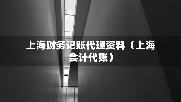 上海財務(wù)記賬代理資料（上海會計(jì)代賬）