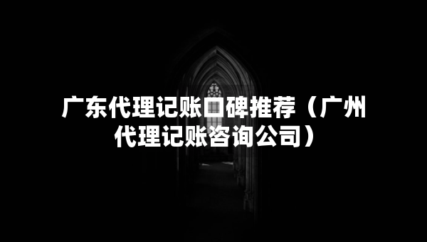 廣東代理記賬口碑推薦（廣州代理記賬咨詢(xún)公司）