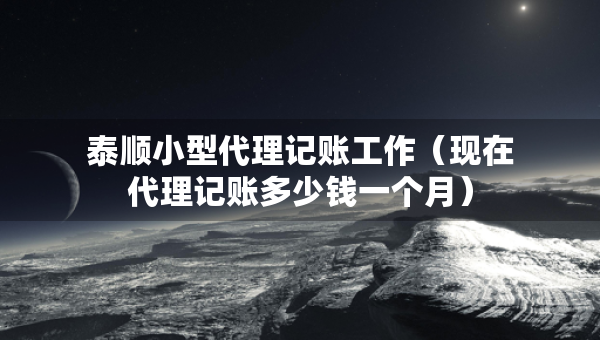 泰順小型代理記賬工作（現(xiàn)在代理記賬多少錢一個月）