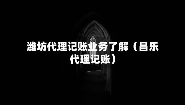 濰坊代理記賬業(yè)務(wù)了解（昌樂代理記賬）