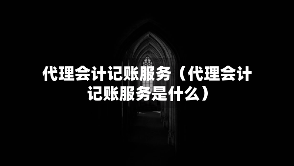 代理會(huì)計(jì)記賬服務(wù)（代理會(huì)計(jì)記賬服務(wù)是什么）