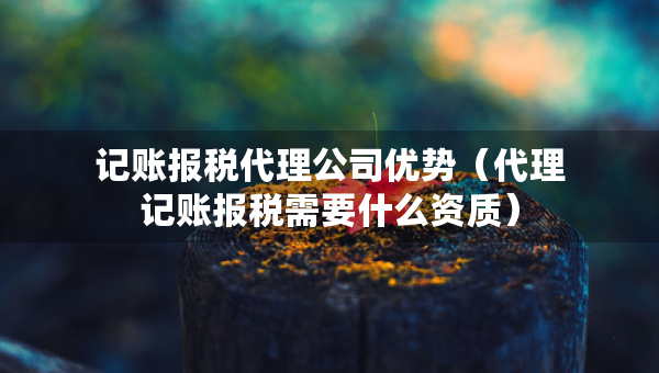 記賬報稅代理公司優(yōu)勢（代理記賬報稅需要什么資質）