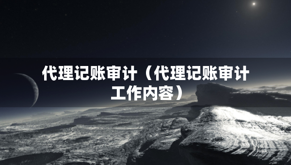 代理記賬審計(jì)（代理記賬審計(jì)工作內(nèi)容）