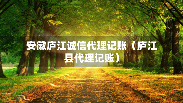 安徽廬江誠信代理記賬（廬江縣代理記賬）
