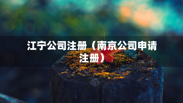 江寧公司注冊(cè)（南京公司申請(qǐng)注冊(cè)）
