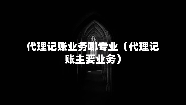 代理記賬業(yè)務(wù)哪專業(yè)（代理記賬主要業(yè)務(wù)）