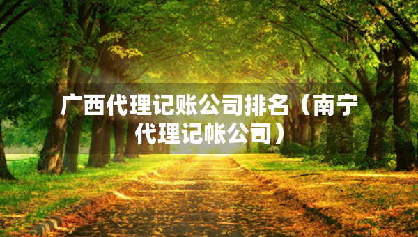 廣西代理記賬公司排名（南寧代理記帳公司）
