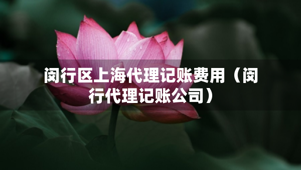 閔行區(qū)上海代理記賬費(fèi)用（閔行代理記賬公司）