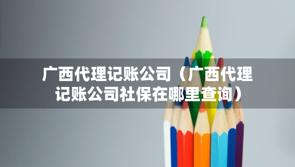 廣西代理記賬公司（廣西代理記賬公司社保在哪里查詢）