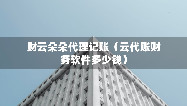 財云朵朵代理記賬（云代賬財務(wù)軟件多少錢）