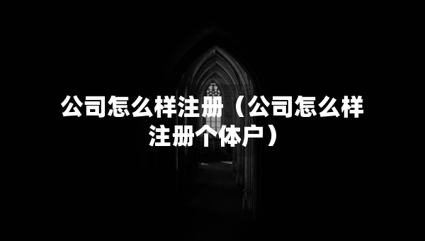 公司怎么樣注冊(cè)（公司怎么樣注冊(cè)個(gè)體戶）