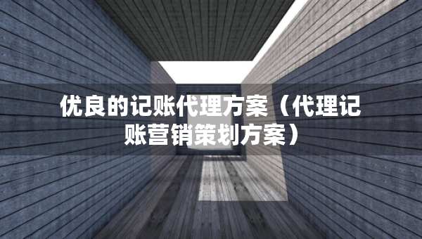 優(yōu)良的記賬代理方案（代理記賬營(yíng)銷策劃方案）